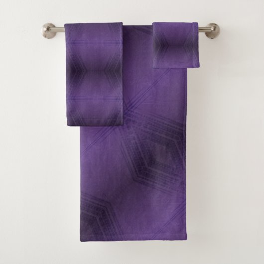 aanvaarding | violet eclectisch boho-patroon bad handdoek (Insitu)