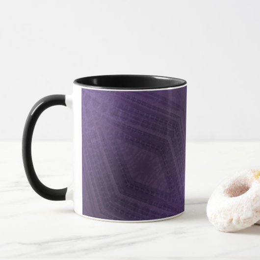 aanvaarding | violet eclectisch boho-patroon mok (Met donut)
