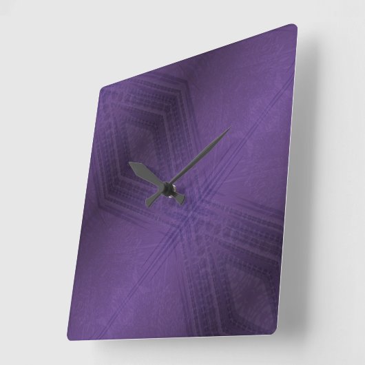 aanvaarding | violet eclectisch boho-patroon vierkante klok (Hoek)