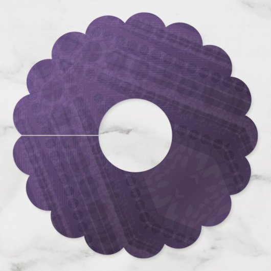 aanvaarding | violet eclectisch boho-patroon wijnglaslabel (Voorkant)