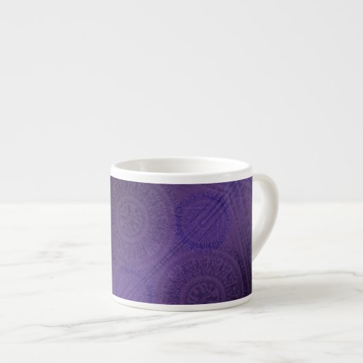 aanvaarding | Violet Medallions Meditatie Espresso Kop (Voorkant rechts)
