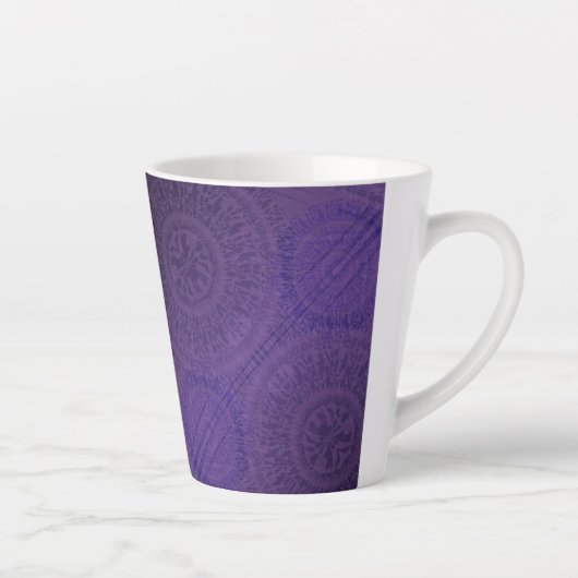 aanvaarding | Violet Medallions Meditatie Latte Mok (Rechts)