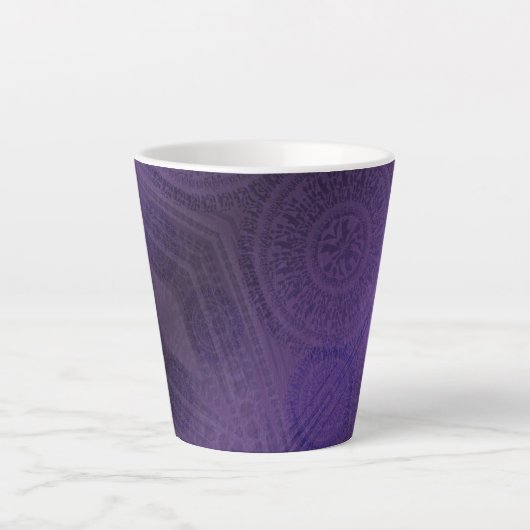 aanvaarding | Violet Medallions Meditatie Latte Mok (Voorkant)