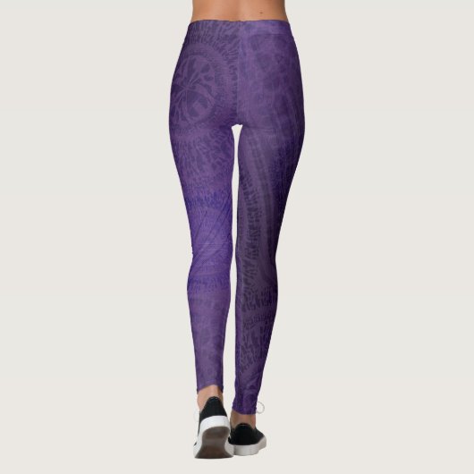 aanvaarding | Violet Medallions Meditatie Leggings (Achterkant)
