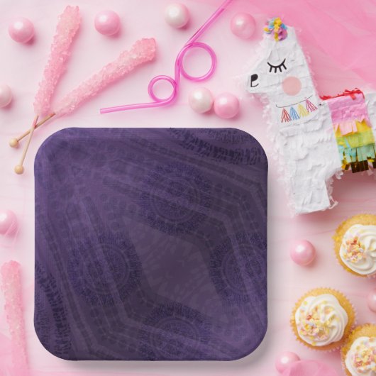 aanvaarding | Violet Medallions Meditatie Papieren Bordje (Feest)