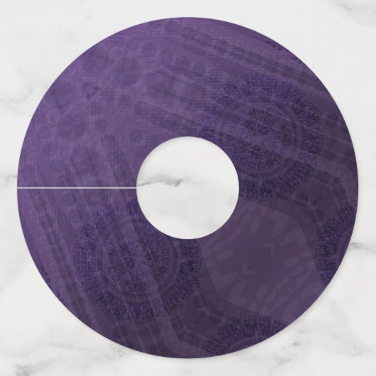 aanvaarding | Violet Medallions Meditatie Wijnglaslabel (Voorkant)