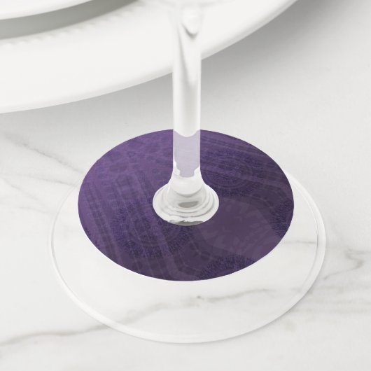 aanvaarding | Violet Medallions Meditatie Wijnglaslabel (Dichtbij)