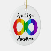 Aanvaarding voor autisme neurodiversity Rainbow Keramisch Ornament (Rechts)