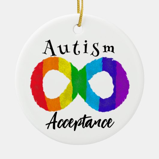 Aanvaarding voor autisme neurodiversity Rainbow Keramisch Ornament (Voorkant)