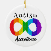 Aanvaarding voor autisme neurodiversity Rainbow Keramisch Ornament (Achterkant)