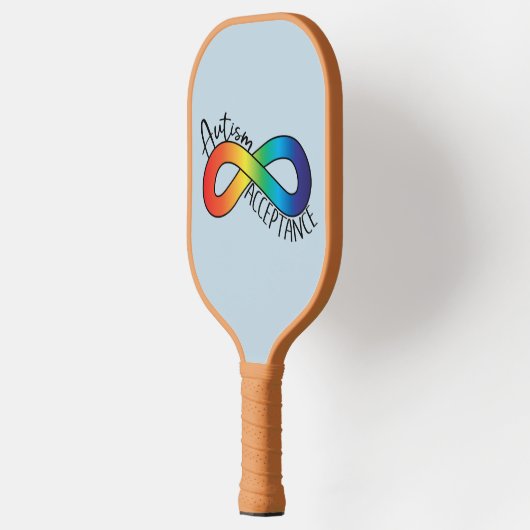 Aanvaarding voor autisme neurodiversity Rainbow Pickleball Paddle (Links)
