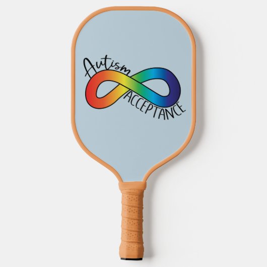 Aanvaarding voor autisme neurodiversity Rainbow Pickleball Paddle (Achterkant)
