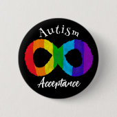 Aanvaarding voor autisme neurodiversity Rainbow Ronde Button 5,7 Cm (Voorkant)