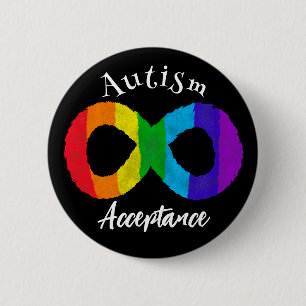 Aanvaarding voor autisme neurodiversity Rainbow Ronde Button 5,7 Cm