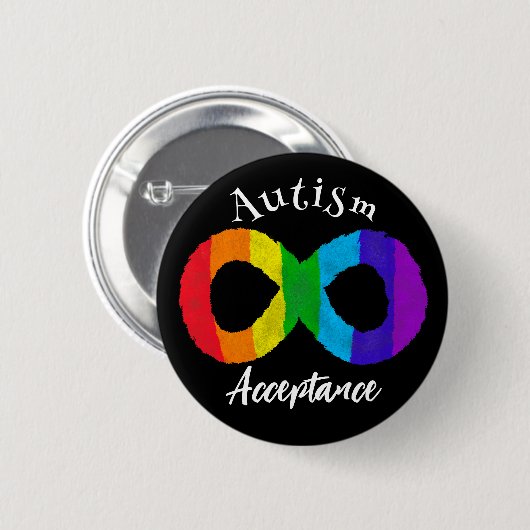 Aanvaarding voor autisme neurodiversity Rainbow Ronde Button 5,7 Cm (Voorkant /achterkant)