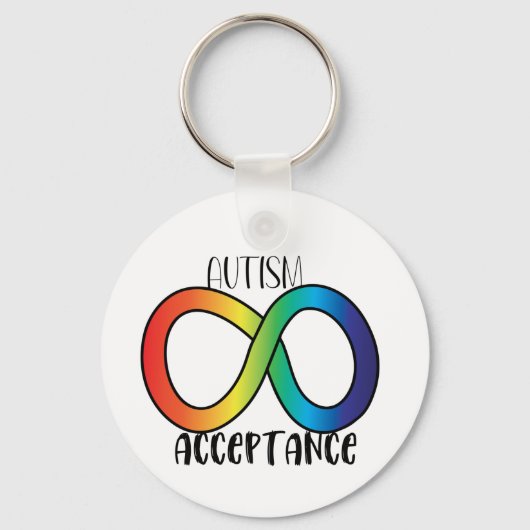 Aanvaarding voor autisme neurodiversity Rainbow Sleutelhanger (Voorkant)