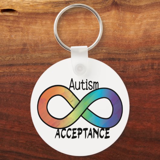 Aanvaarding voor autisme neurodiversity Rainbow Sleutelhanger (Achterkant)
