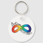 Aanvaarding voor autisme neurodiversity Rainbow Sleutelhanger (Achterkant)