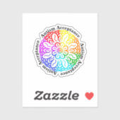 Aanvaarding voor autisme neurodiversity Rainbow Sticker (Vel)