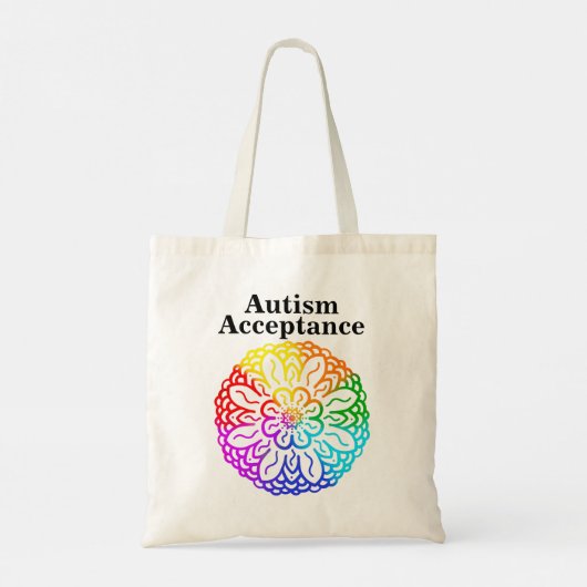 Aanvaarding voor autisme van neurodiversity Rainbo Tote Bag (Achterkant)