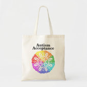Aanvaarding voor autisme van neurodiversity Rainbo Tote Bag (Voorkant)