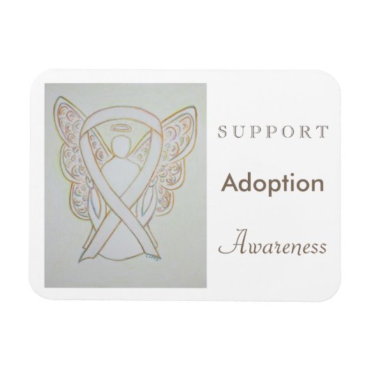 Aanvaarding Wit Ribbon Angel Magnet Magneet (Horizontaal)