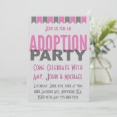 Aanvaardingspartij roze moderne aankondigingen (Staand voorkant)