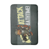 Aanval badtijd! Sci-fi Marine Ginger Cat Cartoon Badmat (Voorkant Verticaal)