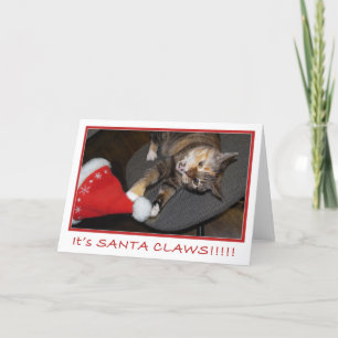 Aanval II van de Kat van Kerstmis Feestdagen Kaart