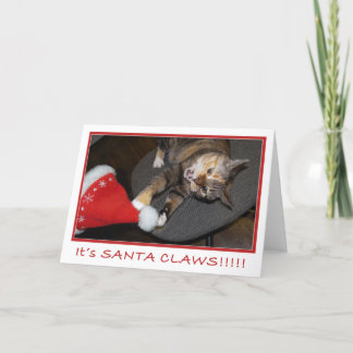 Aanval II van de Kat van Kerstmis Feestdagen Kaart