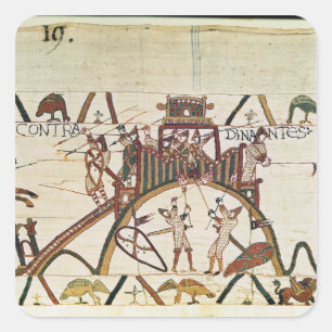 Aanval in de stad Dinan Vierkante Sticker