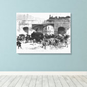 Aanval op de gevangenis Van in Manchester Canvas Afdruk (Insitu (Houten vloer))