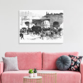 Aanval op de gevangenis Van in Manchester Canvas Afdruk (Insitu (Woonkamer))