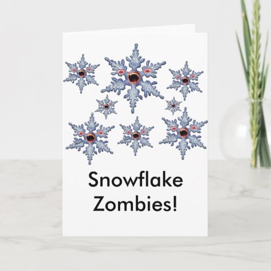 Aanval op de Snowflake Zombies! Feestdagen Kaart (Voorkant)