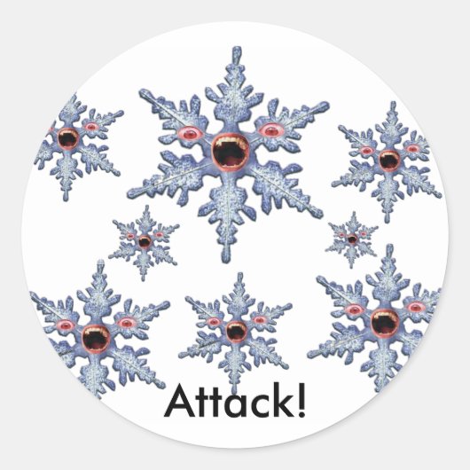 Aanval op de Snowflake Zombies! Ronde Sticker (Voorkant)