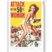 Aanval op het 50-inch Poster van Woman Sticker (Voorkant)