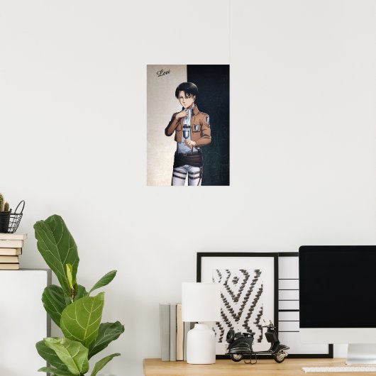 AANVAL OP TITAN LEVI ACKERMAN POSTER (Thuiskantoor)