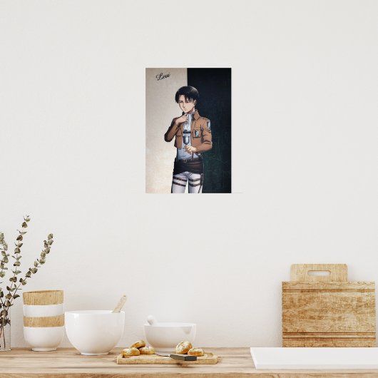 AANVAL OP TITAN LEVI ACKERMAN POSTER (Keuken)