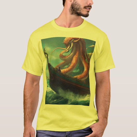 Aanval op wild octopusschip t-shirt (Voorkant)