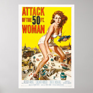 Aanval van de 50ft-speelfilm Art Retro van 1958 Poster