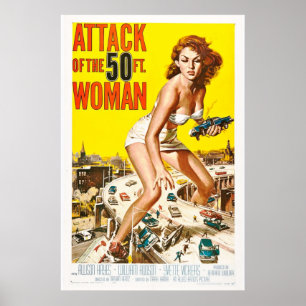 Aanval van de 50ft-speelfilm Art Retro van 1958 Poster
