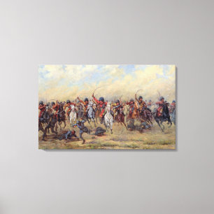 Aanval van de afdeling "Besparing" Canvas Afdruk