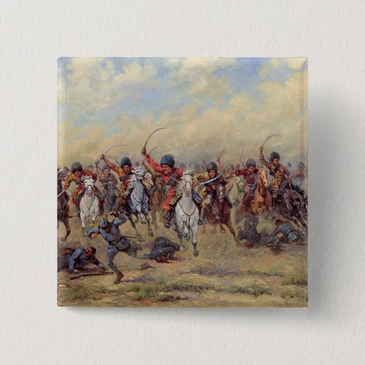 Aanval van de afdeling "Besparing" Vierkante Button 5,1 Cm (Voorkant)