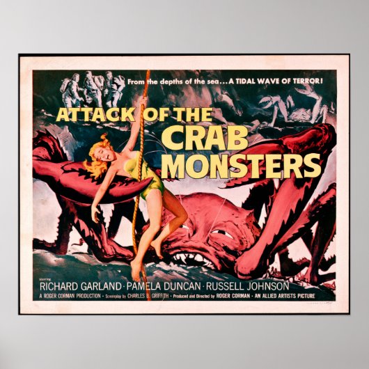 Aanval van de Crab Monsters 1957 Horror Movie Poster (Voorkant)