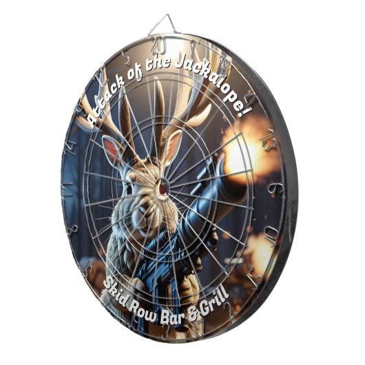 Aanval van de Jackalope Funny Dartbord (Voorkant Rechts)
