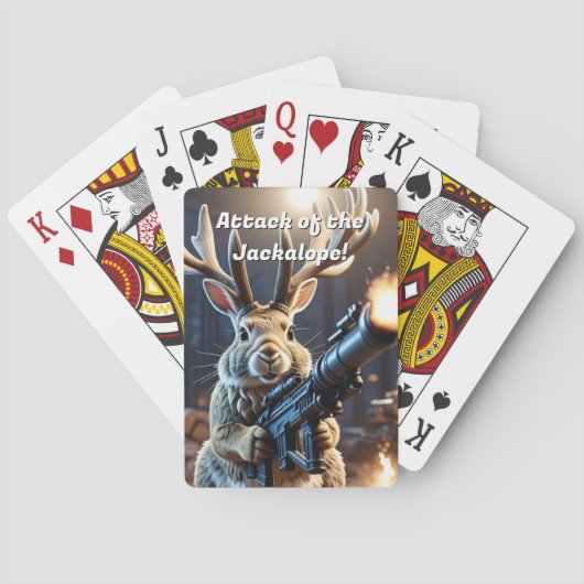 Aanval van de Jackalope Funny Pokerkaarten (Achterkant)