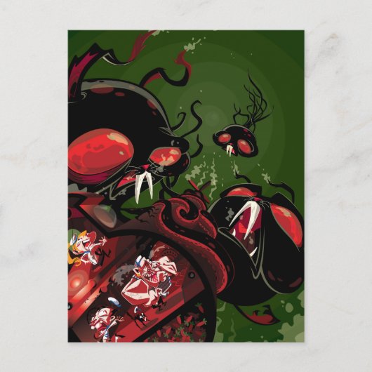 aanval van de octobunny briefkaart (Voorkant)