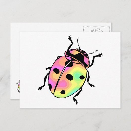 Aanval van de Psychedelic Ladybug Briefkaart (Voorkant / Achterkant)