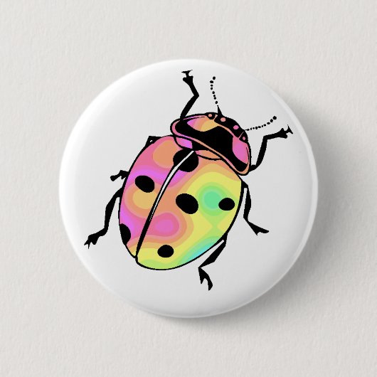 Aanval van de Psychedelic Ladybug Round Ronde Button 5,7 Cm (Voorkant)