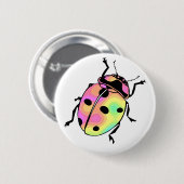 Aanval van de Psychedelic Ladybug Round Ronde Button 5,7 Cm (Voorkant /achterkant)